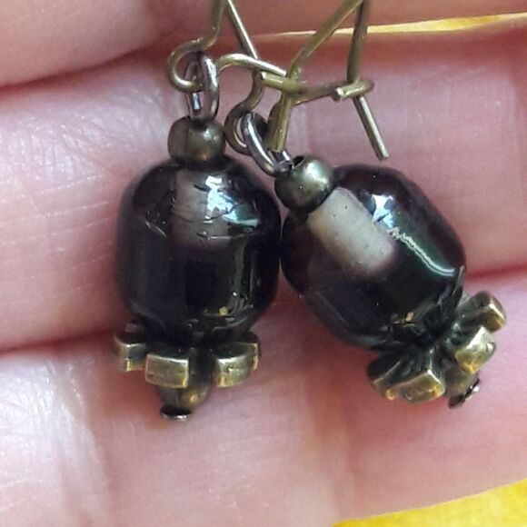 Artisan earrings  485# NEW bohemian Handmade Ombre glass bead dangle earrings a - Picture 2 of 5